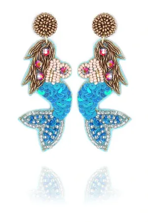 Beaded Earrings, Mermaids