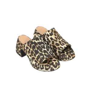 GANNI Leopard Butterfly Platform Sandals